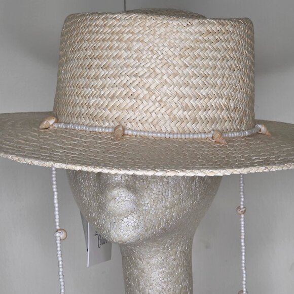 Lack of Color Seashell Fedora Boater Hat Taupe - Picture 2 of 2